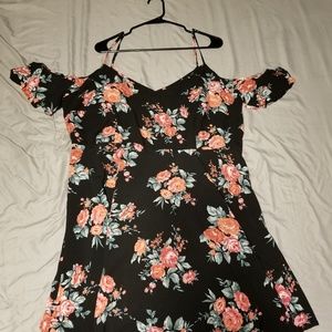 Cold shoulder floral dress